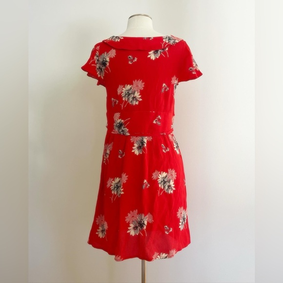 American Eagle Outfitters red floral dress size 6 - Picture 5 of 7